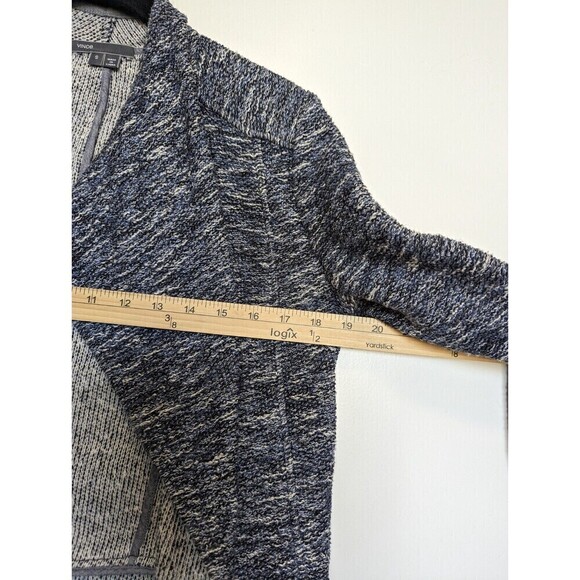Vince Jacket Womems Small Blue Tweed Drape Neck Office Business Career Academia - Picture 10 of 11